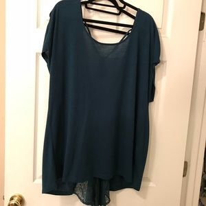 Torrid teal lace back shirt